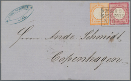 Deutsches Reich - Brustschild: 1872, Brief ½Gr.+1Gr. Mit DÄNISCHEM SCHIFFPOST-Ra3 "KORSOR KIEL DPSK - Neufs