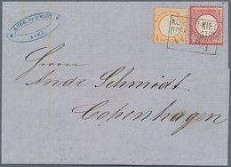 Deutsches Reich - Brustschild: 1872 Brief ½Gr.+1Gr. Mit DÄNISCHEM SCHIFFPOST-Ra3 "KORSOR KIEL DPSK P - Neufs