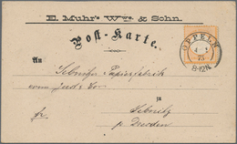 Deutsches Reich - Brustschild: 1872 Großer Schild ½ Gr Orange A. Vordruckkarte "E.Muhrs Wwe.&Sohn" M - Ongebruikt