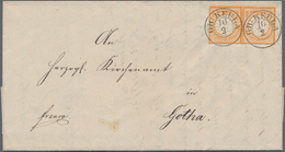 Deutsches Reich - Brustschild: 1872, Großer Schild ½ Gr Orange Im Paar Mit Preussen-K2 "GR: KEULA 10 - Ongebruikt