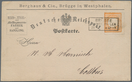 Deutsches Reich - Brustschild: 1872, Großer Schild ½ Gr. Orange Auf Vordruck-Karte Mit Ra3 "BRÜGGE I - Ongebruikt