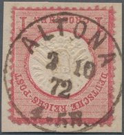 Deutsches Reich - Brustschild: 1872, Großer Schild 1 Gr Karmin Auf Briefstück Mit Seltenem Rostbraun - Ongebruikt