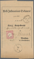 Deutsches Reich - Brustschild: 1872, Kleiner Schild 1 Gr. Karmin Auf Orts-Vordruck-Insinuationsdokum - Ongebruikt