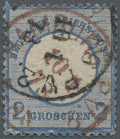 Deutsches Reich - Brustschild: 1872, Großer Schild 2 Gr. Graublau Mit ROTEM Und Schwarzem K1 "HAMBUR - Neufs