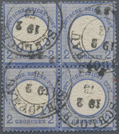 Deutsches Reich - Brustschild: 1872, Großer Schild 2 Gr. Blau Im Viererblock Mit K2 "SCHLOCHAU 19 2 - Unused Stamps