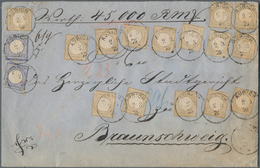 Deutsches Reich - Brustschild: 1875, AUFBRAUCHS-GROSSFRANKATUR AUF WERTBRIEF: Großer Schild 2 Gr. Bl - Unused Stamps