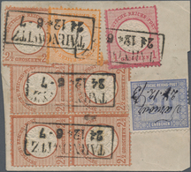 Deutsches Reich - Brustschild: 1872, Großer Schild 2½ Gr Rötlichbraun Als Viererblock Zusammen Mit 3 - Unused Stamps