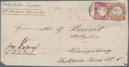 Deutsches Reich - Brustschild: 1872, Großer Schild 2½ Gr Rötlichbraun Und 1 Gr. Karmin Auf Express-B - Unused Stamps