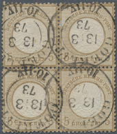 Deutsches Reich - Brustschild: 1872, Großer Schild 5 Gr. Braunocker VIERERBLOCK Mit K2 "GOERLITZ 13 - Nuevos