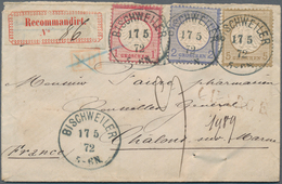 Deutsches Reich - Brustschild: 1872, Großer Schild 1 Gr. Und 2 Gr. Und 5 Gr Auf Einschreiben Mit Sel - Unused Stamps