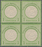 Deutsches Reich - Brustschild: 1874, Großer Schild 1 Kr. Grün POSTFRISCHER 4er-Block Mit Plattenfehl - Unused Stamps