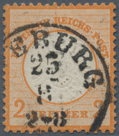 Deutsches Reich - Brustschild: 1872, 2 Kreuzer Orange Entwertet Mit Nachverwendetem T&T-K1 "(DI)EBUR - Unused Stamps