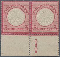 Deutsches Reich - Brustschild: 1872, Großer Schild 3 Kr. Postfrisches Unterrand-Paar Mit Plattenkenn - Ungebraucht