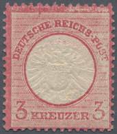 Deutsches Reich - Brustschild: 1872, Großer Schild 3 Kr. Karmin POSTFRISCH Mit Doppelprägung Des Mit - Unused Stamps