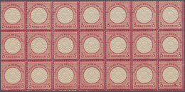 Deutsches Reich - Brustschild: 1874, Großer Schild 3 Kr. Karmin POSTFRISCHER 30er-Block Mit Sechs Pl - Unused Stamps