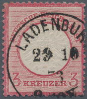 Deutsches Reich - Brustschild: 1872, Großer Schild 3 Kr. Karmin Doppelprägung Des Mittelstückes Mit - Ungebraucht