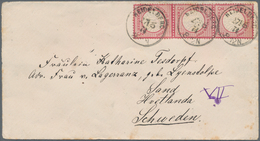 Deutsches Reich - Brustschild: 1872, Großer Schild 3 Kr. Karmin Im Dreierstreifen Auf Brief Nach San - Unused Stamps