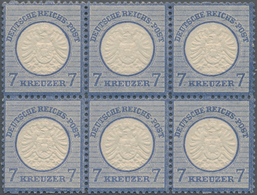 Deutsches Reich - Brustschild: 1874, Großer Schild 7 Kr. Graublau POSTFRISCHER Sechserblock Mit 2x F - Unused Stamps