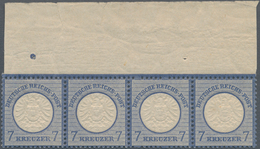 Deutsches Reich - Brustschild: 1874, Großer Schild 7 Kr. Graublau POSTFRISCHER Vierer-Streifen Mit K - Unused Stamps