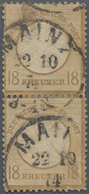 Deutsches Reich - Brustschild: 1872, Großer Schild 18 Kreuzer Im Senkrechten Paar Mit K1 "MAINZ 22 1 - Unused Stamps