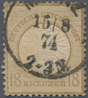 Deutsches Reich - Brustschild: 1872, 18 Kr. Ockerbraun Großer Schild Mit Einkreisstempel "MAINZ 15/8 - Ungebraucht