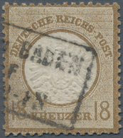 Deutsches Reich - Brustschild: 1872, 18 Kr. Großer Schild Gestempelt, Kleinere Beanstandungen (Zahnf - Neufs