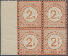 Deutsches Reich - Brustschild: 1874, Großer Schild "2½" Auf 2½ Gr. Braunorange POSTFRISCHER Viererbl - Unused Stamps