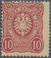 Deutsches Reich - Pfennige: 1875, 10 Pfge. Lilarot, Postfrisches, Etwas Dezentriertes Prachtstück Oh - Covers & Documents