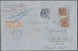 Deutsches Reich - Krone / Adler: 1890, Krone/Adler 50 Pf Paar Mit Zwischensteg Und 20 Pf. Auf R-Brie - Unused Stamps