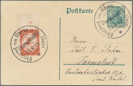 Deutsches Reich - Germania: 1912, FLUGPOST RHEIN-MAIN:10 Pfg. Flugpostmarke Vom Oberrand Mit Platten - Sonstige & Ohne Zuordnung