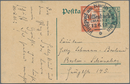 Deutsches Reich - Germania: 1912,FLUGPOST RHEIN-MAIN: 5 Pfg. Germania Ganzsachenkarte Mit 10 Pfg. Fl - Otros & Sin Clasificación