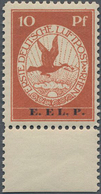 Deutsches Reich - Germania: 1912, 10 Pf Flugpost Rhein-Main Mit Aufdruck-ABART "E.EL,P." (Komma Stat - Sonstige & Ohne Zuordnung