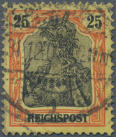 Deutsches Reich - Germania: 1899, 25 Pfg. Germania Mit FETTER INSCHRIFT, Gebrauchte Einzelmarke Mit - Other & Unclassified