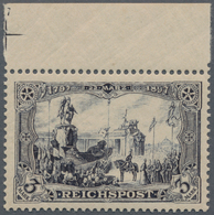 Deutsches Reich - Germania: 1900, 3 M. Reichspost Violettschwarz Vom Oberrand Mit Plattennummer "7" - Autres & Non Classés