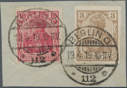 Deutsches Reich - Germania: 1902, Germania 3 Pf. Braunocker Ungezähnt Und 10 Pf. Rötlichkarmin, Zwei - Other & Unclassified