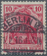 Deutsches Reich - Germania: 1915, 10 Pfg. Kriegsdruck Dunkelilarot, Sauber Gestempeltes Prachtstück - Autres & Non Classés