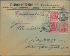 Deutsches Reich - Germania: 1920, 3x 10 Pf Germania MiF Auf R-Ortsbrief Mit Automaten-Einschreibeste - Other & Unclassified