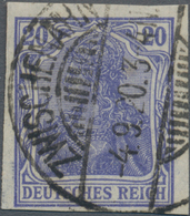 Deutsches Reich - Germania: 1915, 20 Pfg. Germania Dunkelviolettblau, Kriegsdruck, Farbfrisches UNGE - Andere & Zonder Classificatie