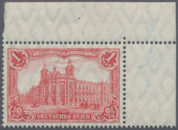 Deutsches Reich - Germania: 1905, 1 M Karmin Reichspostamt (Friedensdruck), Ungefaltete Bogenecke Re - Autres & Non Classés