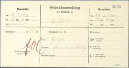 Deutsches Reich - Inflation: 1920, 2 Pf Germania (10x) Auf Formular "Gesprächsanmeldung Der Hilfsste - Cartas & Documentos