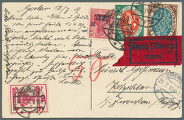 Deutsches Reich - Inflation: 1919, 10 Pfg. Bis 30 Pfg. Nationalversammlung Und 10 + 5 Pfg. Kriegsges - Cartas & Documentos
