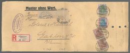 Deutsches Reich - Inflation: 1920, 5 Pf. Paar, 1 M. Und 2 M. Auf Eingeschriebenem „Muster Ohne Wert" - Lettres & Documents