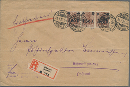 Deutsches Reich - Inflation: 1922, 1,60 Mk Auf 5 Pf Germania Im Waager. 3er-Streifen, Mittlere Marke - Lettres & Documents