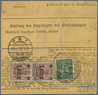 Deutsches Reich - Inflation: 1921, 1,60 M. Auf 5 Pfg. Mit PF "Mim Aufdruck Tiefstehend", Im Paar Mit - Covers & Documents