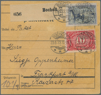 Deutsches Reich - Inflation: 1921. 20 Mk. Pflüger, KOPFSTEHENDER UNTERDRUCK, Mit 10 Mk. Karminrot, P - Cartas & Documentos