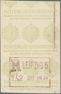 Deutsches Reich - Inflation: 1923, Einlieferungsschein Des Einschreibe-Versuchsautomaten "LEIPZIG 5" - Covers & Documents