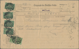 Deutsches Reich - Inflation: 1923, 4 X 300 M Queroffset U. 2 X 40 M Ziffer, MiF Für Die Wortgebühr ( - Briefe U. Dokumente