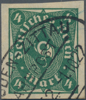 Deutsches Reich - Inflation: 1922, Posthorn 4 Mark Dunkelgrün, WZ 2 UNGEZÄHNT Mit Bahnpoststempel En - Covers & Documents