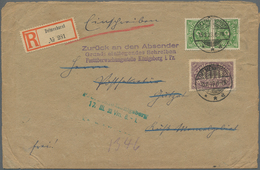 Deutsches Reich - Inflation: 1923, 2x 40 Und 100 Mk. A. R-Brief Von Delmenhorst Ins Memelgebiet, Abg - Lettres & Documents