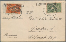 Deutsches Reich - Inflation: 1923, 300 U. 500 Mk Ziffern Entwertet Mit Oval-Stempel "DEUTSCHE SEEPOS - Briefe U. Dokumente